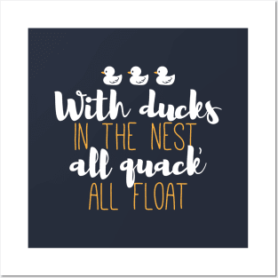 Funny Ducks and Quack Float Puns Quote Design III Posters and Art